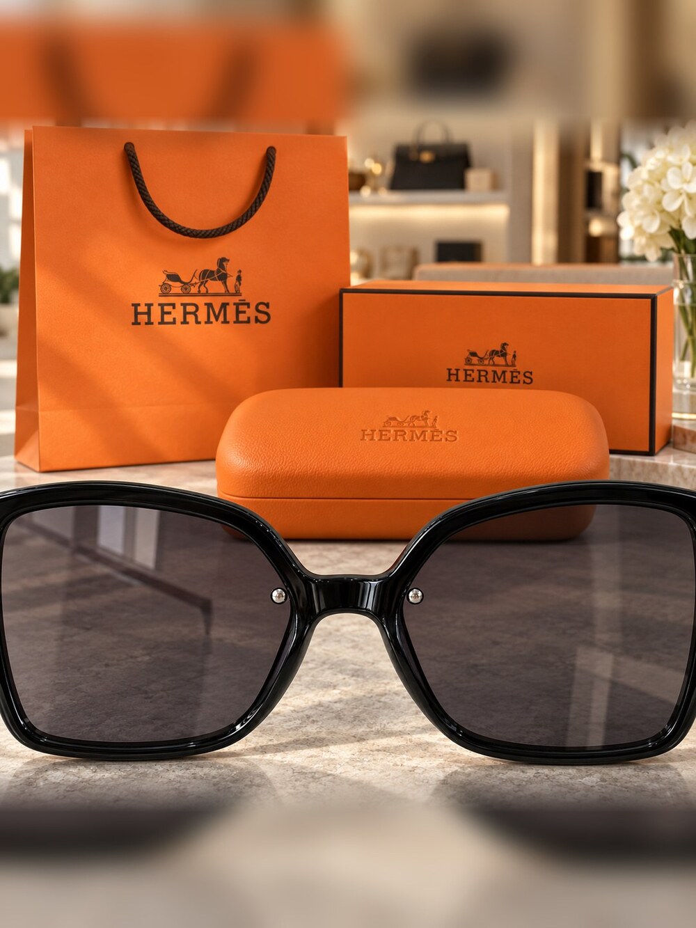 Hermes Black Silver H Sunglasses - Picture 5 of 6